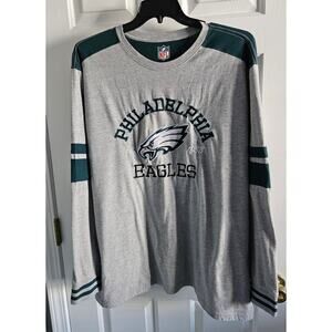 Men's Philadelphia Eagles Long SLeeve Crew Neck Tshirt NFL Football Size 4XL